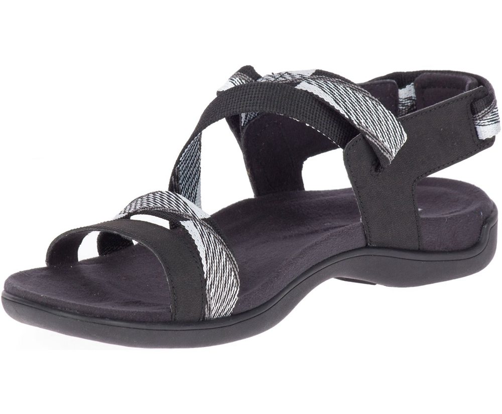 Merrell Sandals Black/White - District Mendi Backstrap - Womens 85OCNJGEX
